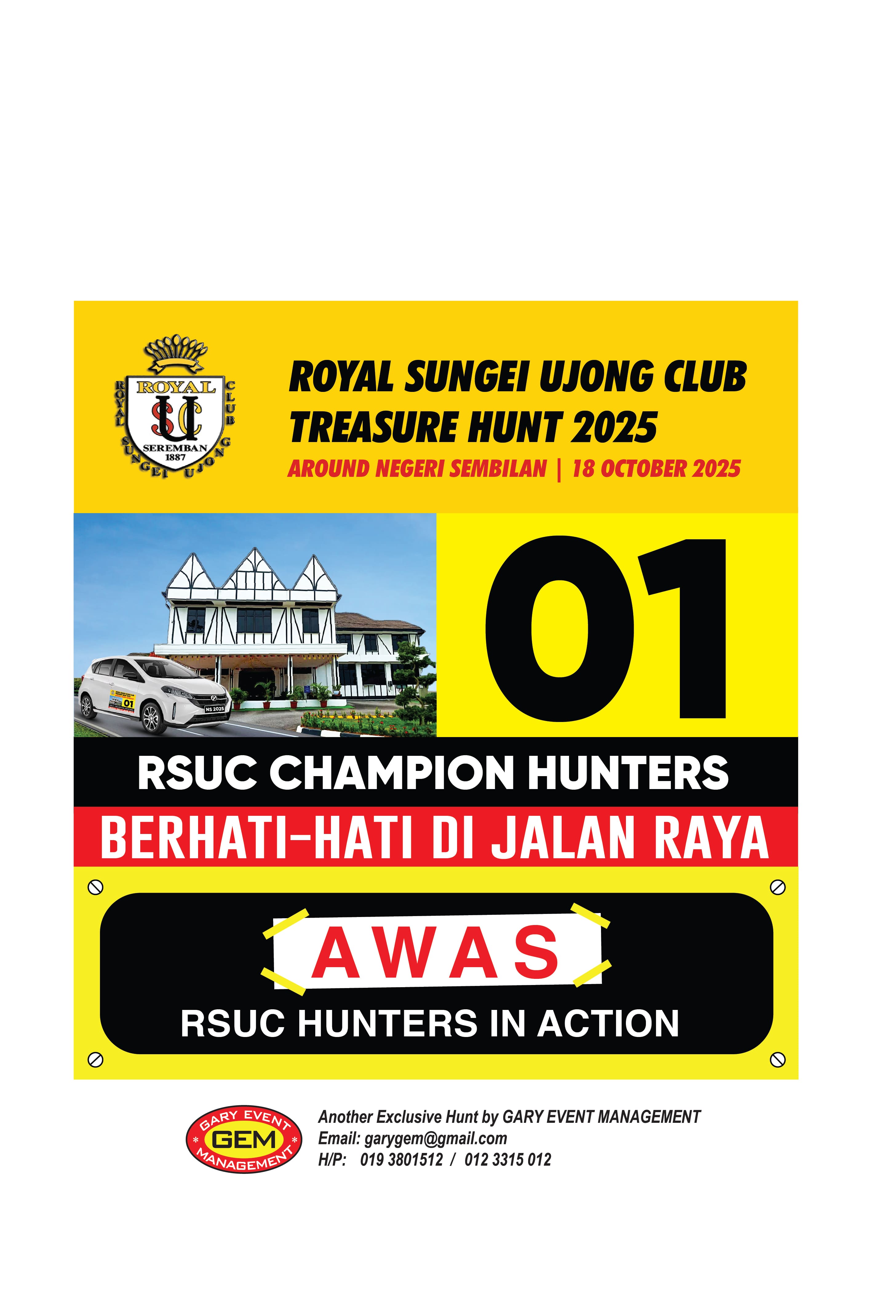 Royal Sungei Ujong Club Treasure Hunt 2025 RSUC Champion Hunters